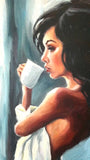 Tablou pe panza - Fata cu cafeaua